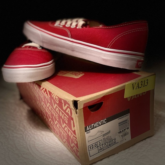 Men’s vans authentic red size 12 - Picture 3 of 4
